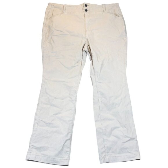 Terra & Sky Womens Plus Size 20W Corduroy Classic Casual Ankle Cream Straight - Picture 1 of 13